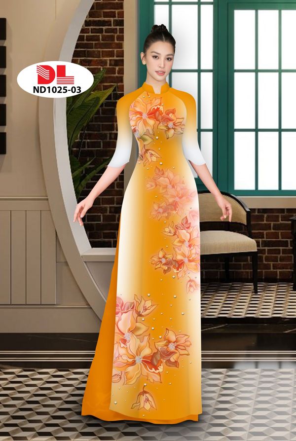 Vải Áo Dài Hoa In 3D AD ND1025 19